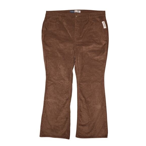 OLD NAVY NEW $49 Higher High Rise Flare Leg Brown‎ Corduroy Pant Size 22 - Picture 1 of 3
